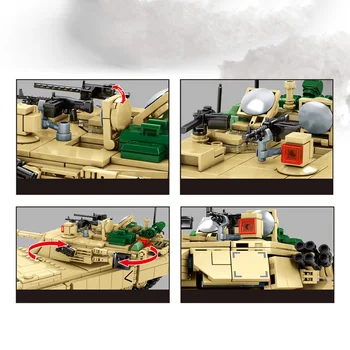 Vojaške M1A2 T-14 Armata Leclerc Leopard Marder Tank Blok DIY Vojske Vojne Vozila Stavbe Opeka Igrača Za Boy Otroci