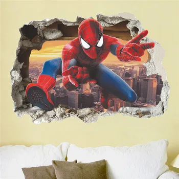 Spiderman Super Junaki Stenske Nalepke Za Otroke, Soba Dekoracijo Doma Spalnica PVC Dekor Risani Film Zidana Stena Umetnosti Decals