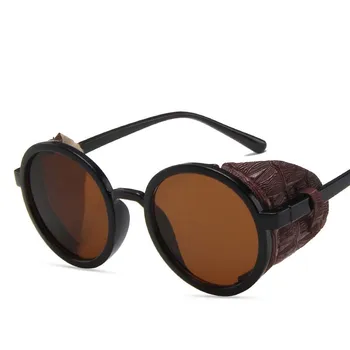 Steampunk sončna Očala Ženske Okrogla sončna Očala Moških Strani Vizir AC Leče Očala Unisex Vintage Retro Punk Očala