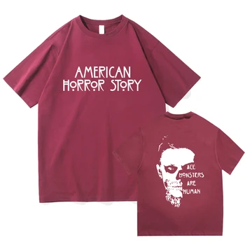 2022 American Horror Story Womens T-Shirt Kratek Rokav Strašno Kdaj Lobanje Tshirts Moda Ulica Kratek Rokav O-Vratu T-Majice