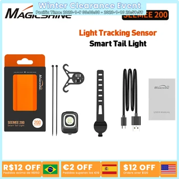 Magicshine Izposoja Smart Rep Luči SEEMEE 200 RN120 Zavora za Zaznavanje Svetlobe USB Polnilne Nepremočljiva Kolo Kolesarjenje Luč