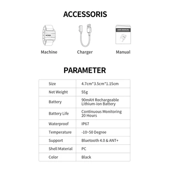 XOSS Zapestnica ANT + Bluetooth Srčnega utripa z Roko Brezžični Senzor Zdravje, Fitnes Smart Kolesarski Senzor za GARMIN