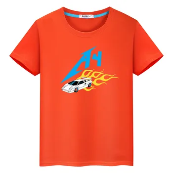 A4 Risanka Avto Tiskanje Otroci T-Shirt 2021 Poletje Nove Bombaž Krog vratu T-shirt Priložnostne Moda Fantje Dekleta Vrhovi Tee