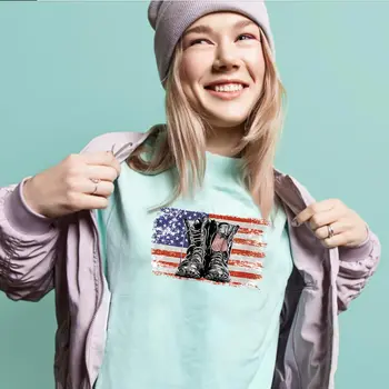 Ameriško Zastavo Termalne Nalepke Na T-shirt DIY Stroj Železo Obliži Za Modnih Oblačil, Železa O Prenosu Načrta Za Oblačila Vrh