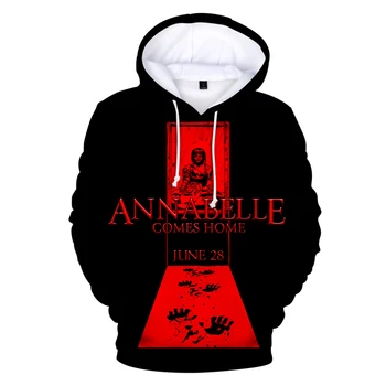 2021 Novo Annabelle 3D Hoodies Moški Ženske Majica Hoody Trenirke Tiskanje 3D Horror Film Annabelle Hoodie Ulične Oblačila