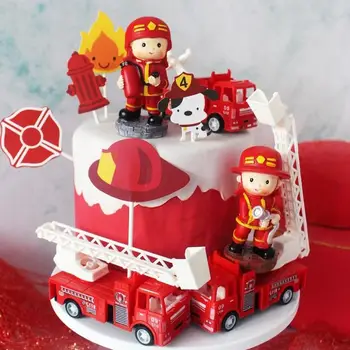 Red Fire Truck Latex Balon Folijo Tovornjak Avto Ballon Gasilec Rojstni Temo Junak Baby Tuš Otroci 1. Eno Leto, Rojstni dan Boy