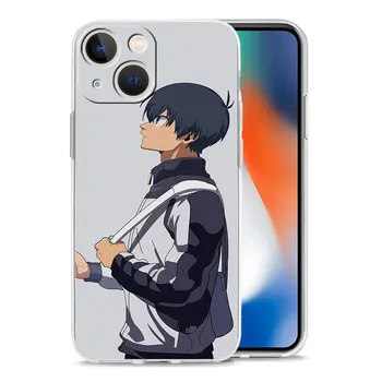 Modra Zaklepanje Anime Luksuzni Jasno, Mehko Telefon Primeru Za iPhone 14 13 12 11 Max Pro XS X XR SE 7 8 Plus Shockproof Zaščitni Pokrov