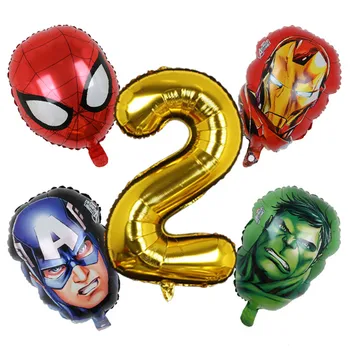 5pcs MARVEL Super Junak Spiderman Balon Aluminija Folija Baloni Otroci Rojstni dan Dekoracijo Baby Tuš Iron Man Baloni