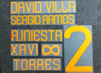 2010 Španija Nameset David Villa Sergio Ramos A. Iiniesta Xavi Torres, Prilagodite še Morebitne Ime Število Železa na Nogomet Značko Obliž