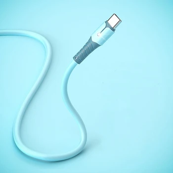 Hitro Polnjenje USB Kabel silikonski s svetlobo, podatkovni kabel, primeren za iphone TIP-C telefon Xiaomi super hitro kabel polnilnika