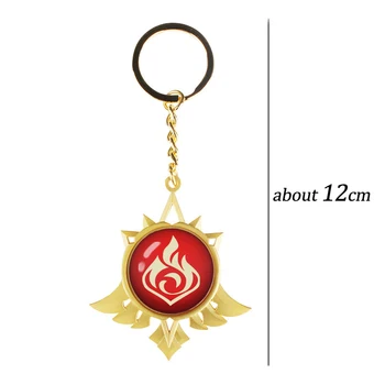 Genshin Vpliv Kovinskih Svetlobna Keychain Cosplay Anime Oko Prvotni Bog Ključnih Verige Vrečko Obesek Ključe Navijači Darilo