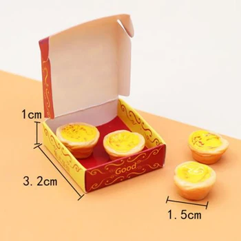 1:12 Miniaturni Lutke Jajce Tart Mini Čokoladno Torto Sladica Bento polje Model Lutka Hiša Dekor Pretvarjati Hrano v Kuhinji Igrače