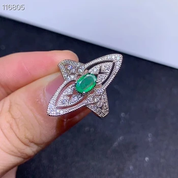 Nov slog naravnega smaragdni prstan za ženske, nakit pravi 925 srebro certified natural gem stranka darilo srečen birthstone